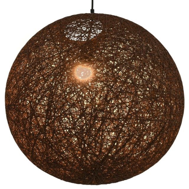 marque generique - Moderne Luminaires famille Séoul Lampe suspendue Marron Sphère 55 cm E27 - Lampes à poser marque generique