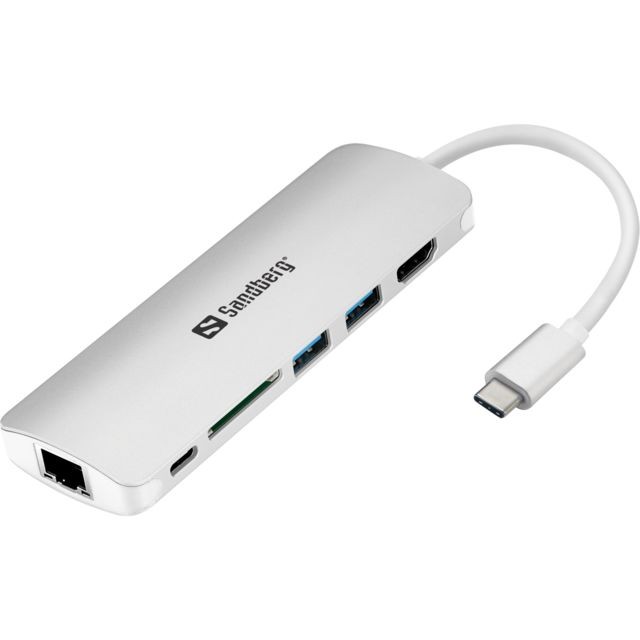 Sandberg - Sandberg USB-C Dock HDMI+LAN+SD+USB,61W Sandberg  - Hub USB et Lecteur de cartes