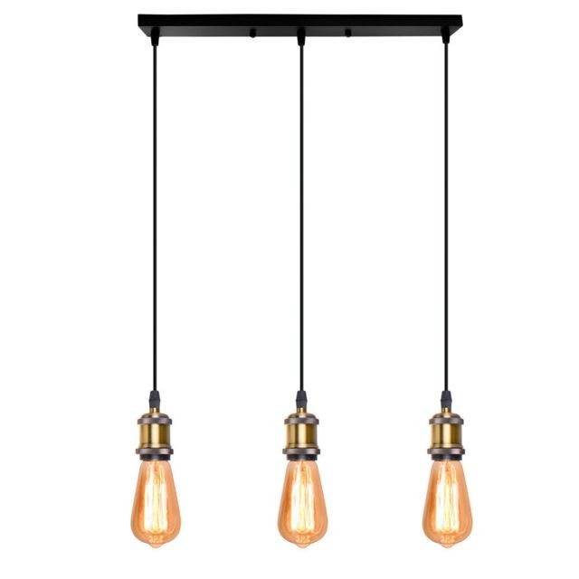 Stoex - Suspension de 3 Douille de lampe E27 Luminaire , Lustre plafond Lampe Accessoires Pendentif Support de Barre Lampe plafonnier Antique Edison - Stoex