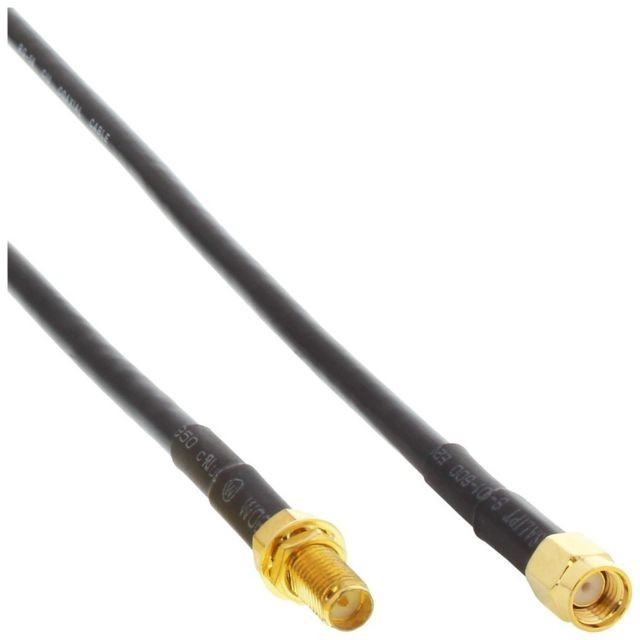 Inline - WLAN Câble, InLine®, prise R-SMA sur accouplement R-SMA, 5m Inline  - Câble antenne