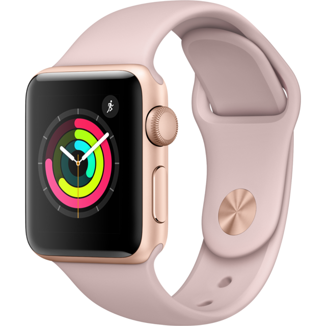 Apple Watch Apple Watch 3 38 - Alu or / Bracelet Sport rose des sables