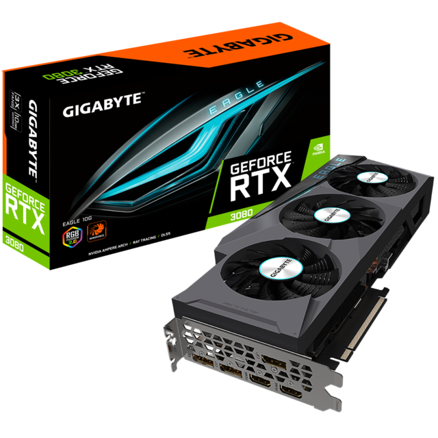 Gigabyte - GeForce RTX 3080 EAGLE - Triple Fan - 10Go - Carte Graphique NVIDIA Non compatible vr