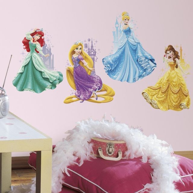 Roommates - Stickers Princesse Disney Château Repositionnables Roommates  - Chambre princesse disney