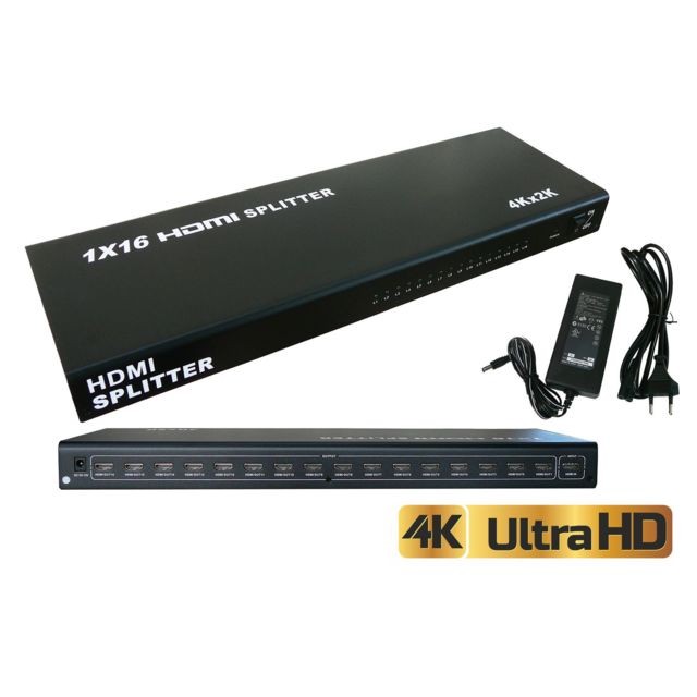 Kalea-Informatique - SPLITTER HDMI 1.4B 16 PORTS - RESOLUTION 4K 2160x3840 / COMPATIBLE 3D - Duplique le son et l'image d'une source HDMI Kalea-Informatique  - Switch 16 ports