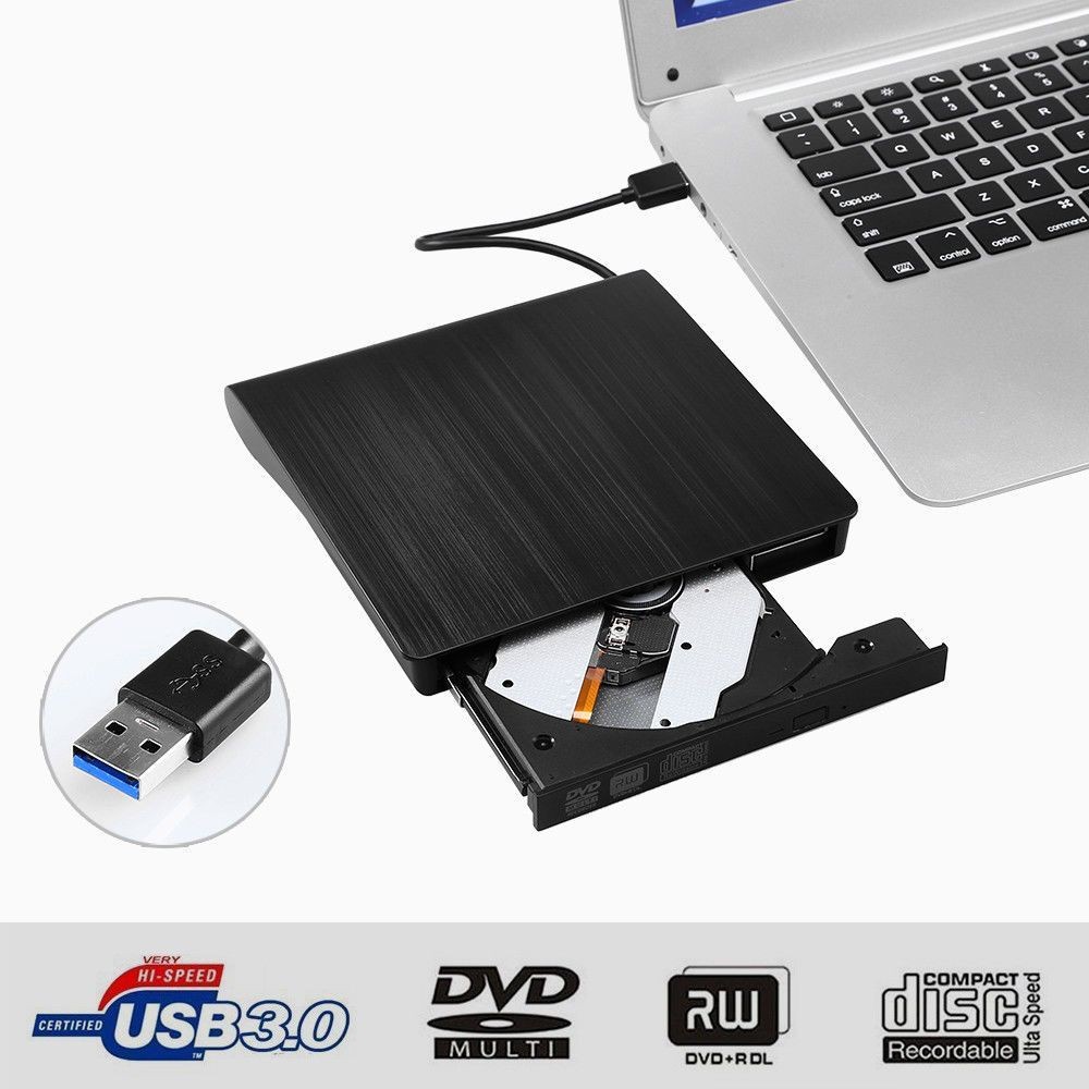 Cabling CABLING® Lecteur CD DVD Externe USB 3.0 DVD/CD-RW ROM Enregistreur Writer DVD Drive Ultra Slim Super, Compatible avec Wi