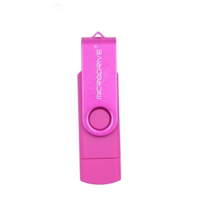 Wewoo - Clé USB Ordinateur mobile MicroDrive 32 Go USB 2.0 - Disque U métallique rotatif OTG à double usage Rose Wewoo  - Clés USB 32 Go Clés USB