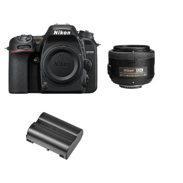 Nikon - NIKON D7500 + AF-S 35MM F1.8G DX + EN-EL15A Battery Nikon  - Reflex Numérique Nikon
