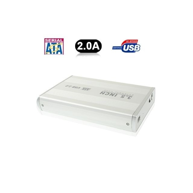 Wewoo - Boîtier disque dur argent externe SATA de 3,5 pouces avec alimentation 2.0A, prise en charge USB 2.0 - Boitier disque dur