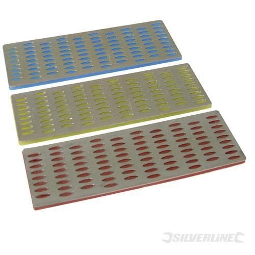 Silverline - 3 cartes diamant d'affûtage 50 x 150 mm SILVERLINE 349756 - Consommables pour outillage motorisé