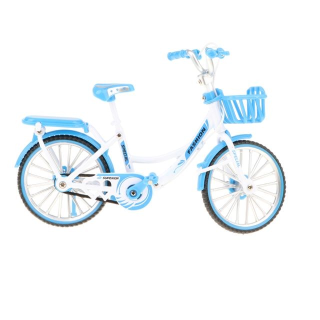 marque generique - 1:10 échelle en alliage moulé sous pression vélo classique modèle réplique mini vélo jouet bleu marque generique  - Motos