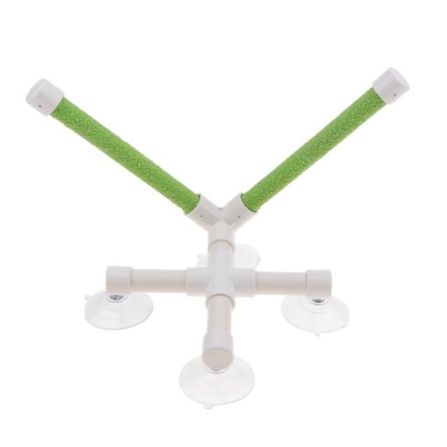 marque generique Perroquet stand perche douche debout jouet avec ventouse aléatoire double pôle