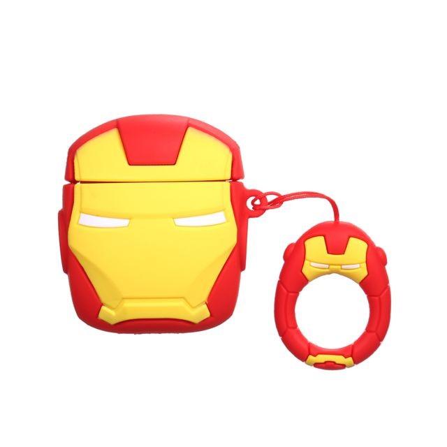Generic - Housse de protection pour écouteurs en gel de silice de type à clapet portable de dessin animé mignon 3D Iron Man pour 1/2 générat Generic  - Iron man