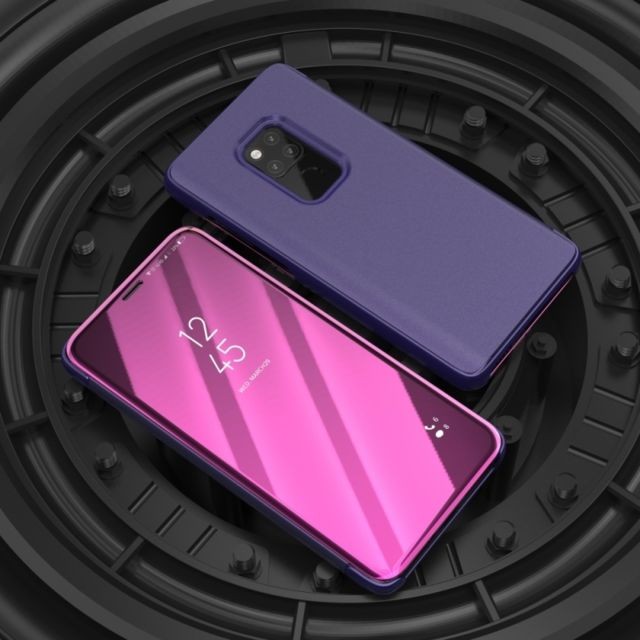 Wewoo - Étui en cuir PU avec rabat horizontal Clear View pour Huawei Mate 20, avec support (Violet) Wewoo  - Accessoire Smartphone