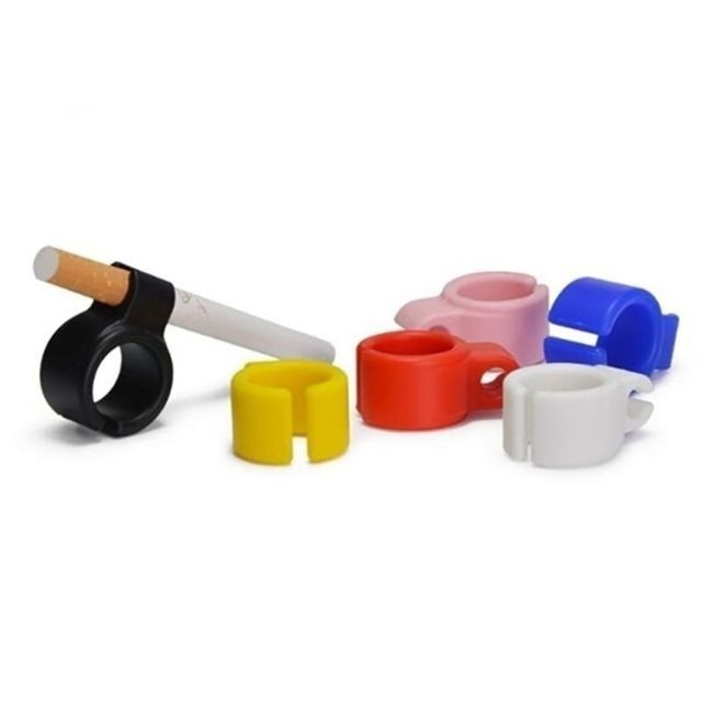 Cendriers 3 PCS Silicone Creative Cigarette Holder Smoking Ring Finger Anti-smoke Blue