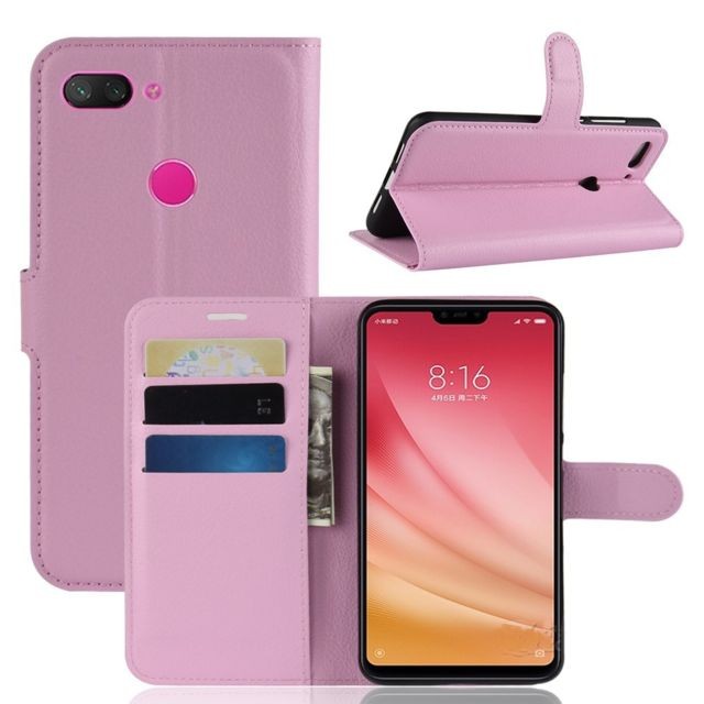 marque generique - Etui en PU litchi rose pour votre Xiaomi Mi 8 Lite/Mi 8 Youth (Mi 8X) marque generique  - Accessoire Smartphone