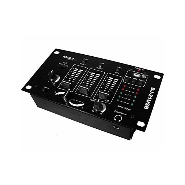 Ibiza - Table de mixage 4 voies 6 entrées +USB DJ-21USB - Ibiza