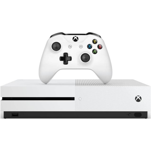 Microsoft Console Xbox One S - 1 To + 3 mois Xbox Live Gold + 3 mois Xbox Game Pass - Blanc