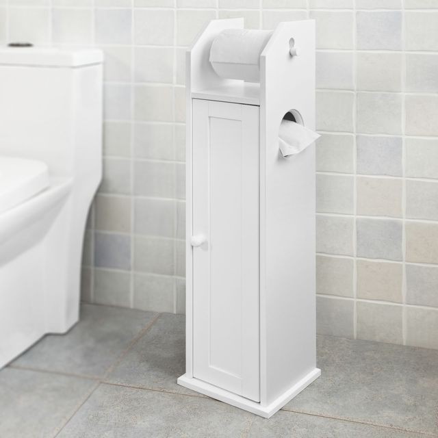 Sobuy -SoBuy® FRG135-W Support Papier Toilette Armoir Porte-papier Toilettes Porte Brosse WC Sobuy  - meuble bas salle de bain Blanc