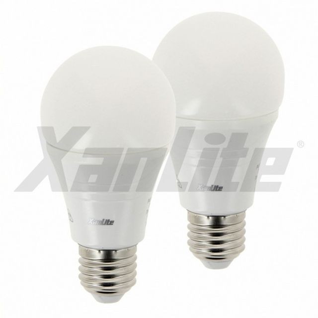 Xanlite - Lot de 2 x Ampoule A60 9W 806 lumens E27 blanc chaud - Ampoules