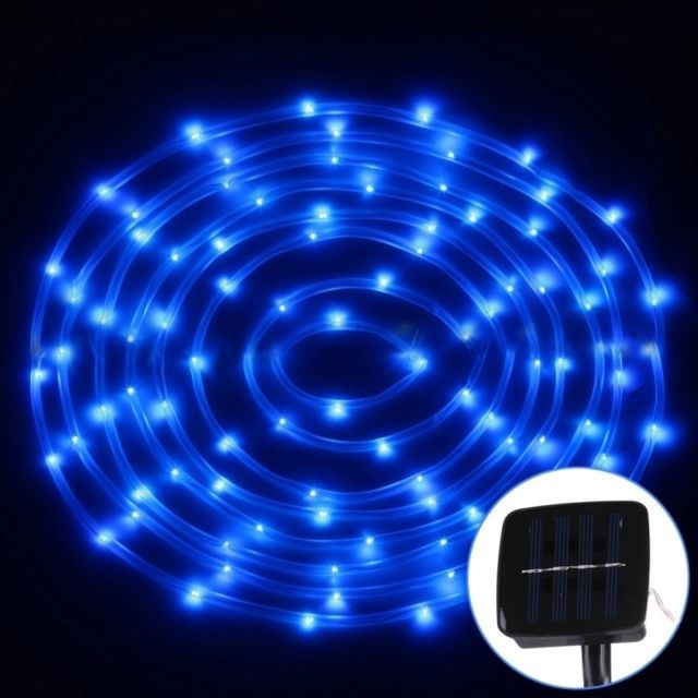 Wewoo - Ruban LED Waterproof 5m 400-600LM panneau solaire résistant à l'eau 50 boîtier lumière avec 2m câble prolongé bleue Wewoo  - Ruban LED
