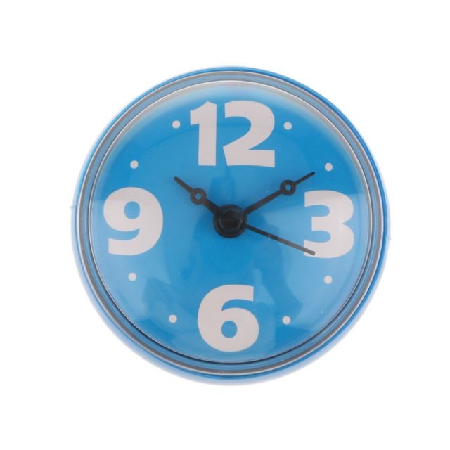 marque generique - ventouse horloge murale horloge salle de bain douche silicone horloge, étanche bleu marque generique  - Horloges, pendules