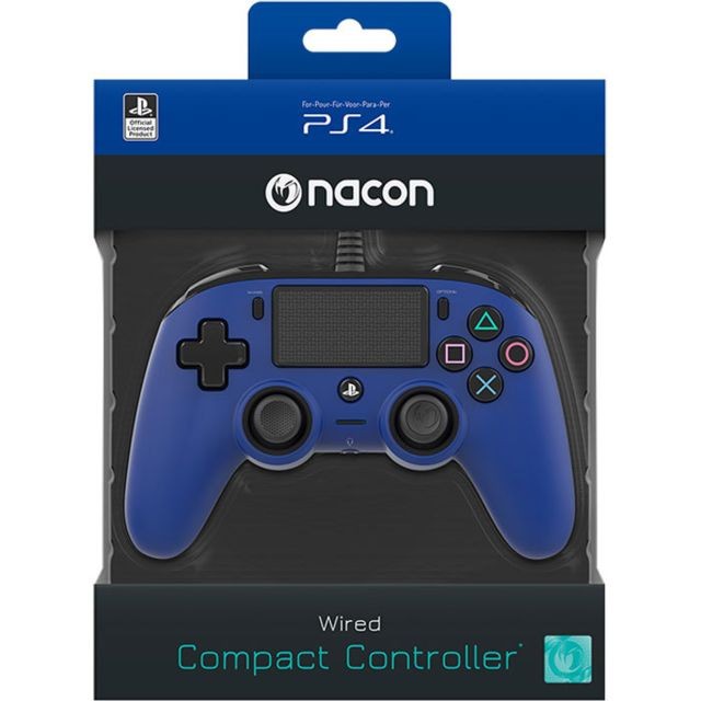Nacon - Manette filaire Officielle PS4 Compact BLEUE - PS4 Nacon