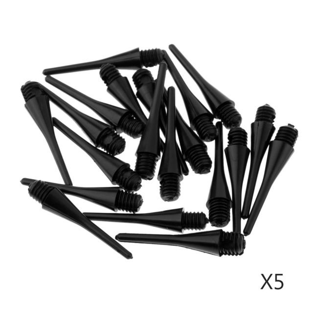Accessoires fléchettes marque generique Pointes en nylon souple 100 pièces de remplacement pour dart electronique 22mm noir