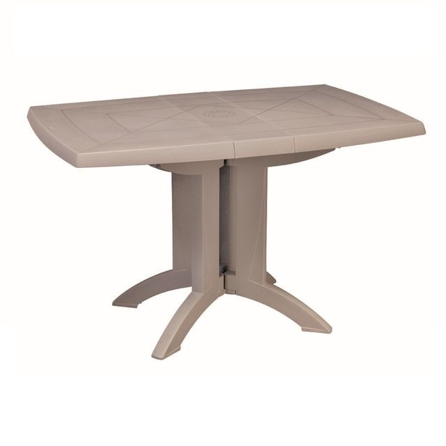 Grosfillex - Table de Jardin Vega Pliante 118 x 77 cm Lin Gris Grosfillex  - Tables de jardin Aluminium