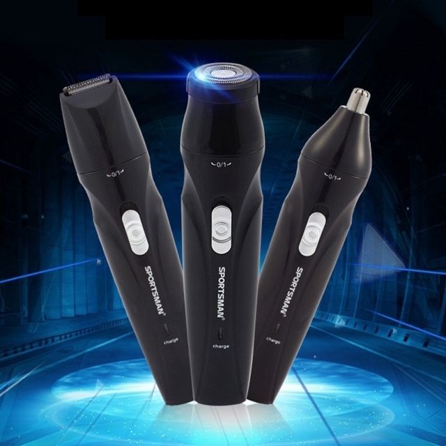 Wewoo - Rasoirs électriques noir pour Hommes Trois-en-un USB Câble Rechargeable Vibrissa et Visage Tondeuse Barbe Rasoir Wewoo  - Rasoir électrique
