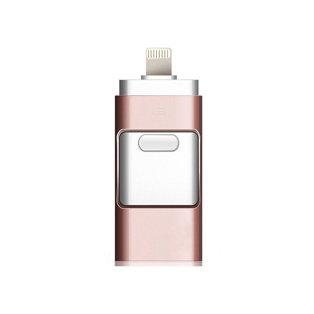 Wewoo Clé USB 3 en 1 128 Go Lightning 8 broches + Micro USB + USB 3.0 Disque flash push-pull métal avec fonction OTG (or rose)