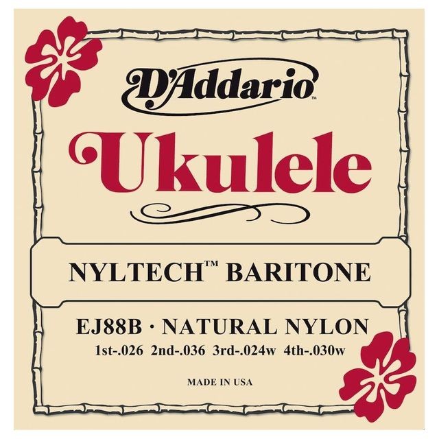 D'Addario - D'addario Nyltech EJ88B - Jeu de cordes ukulélé Baryton D'Addario  - D'Addario
