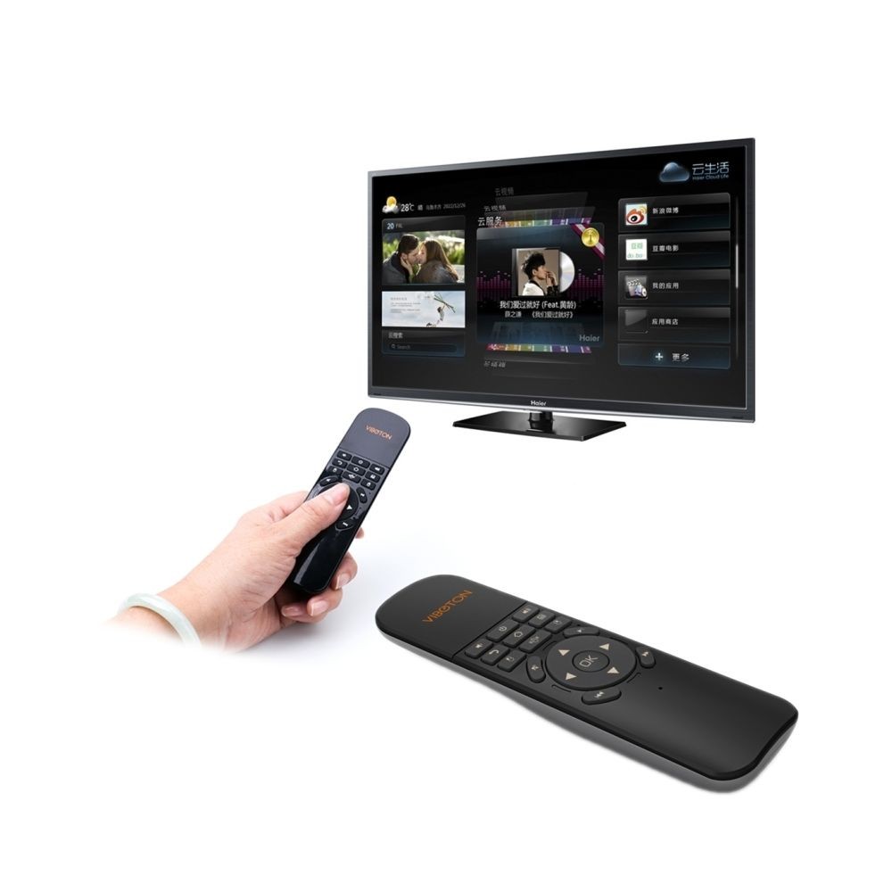 Wewoo Pour PC, Tablette, TV Box noir UKB-521 2.4 GHz Sans Fil Multimédia Contrôle Air Mouse Clavier À Distance