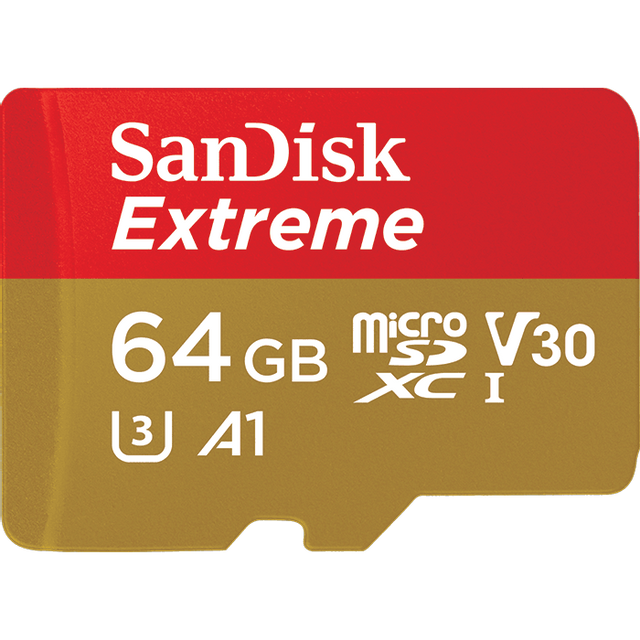 Sandisk - Carte micro SD 64 Go Extreme  + SD Adaptateur + Rescue Pro Deluxe 100MB/s A1 C10 V30 UHS-I U3 - Sandisk