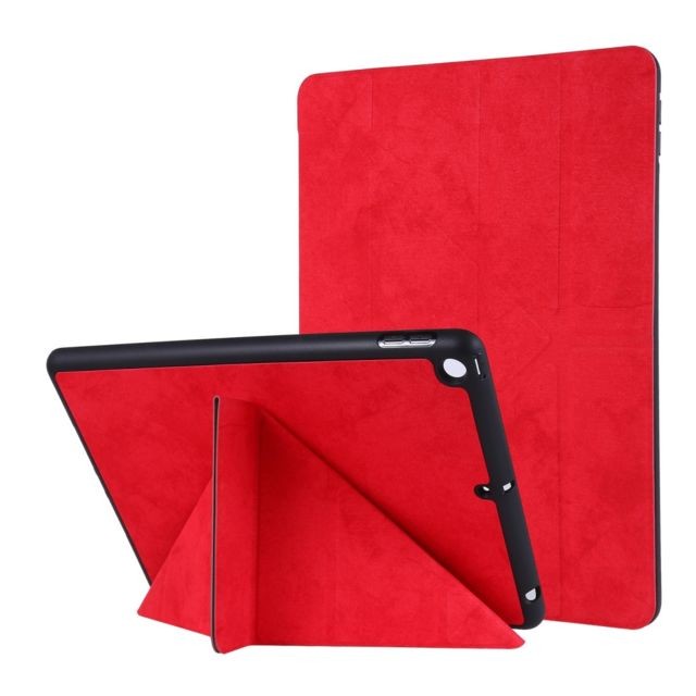 Wewoo - Housse Étui Coque Etui à rabat en silicone à texture horizontale pour iPad 10,2 pouces avec support et fente stylo Rouge Wewoo  - Housse, étui tablette