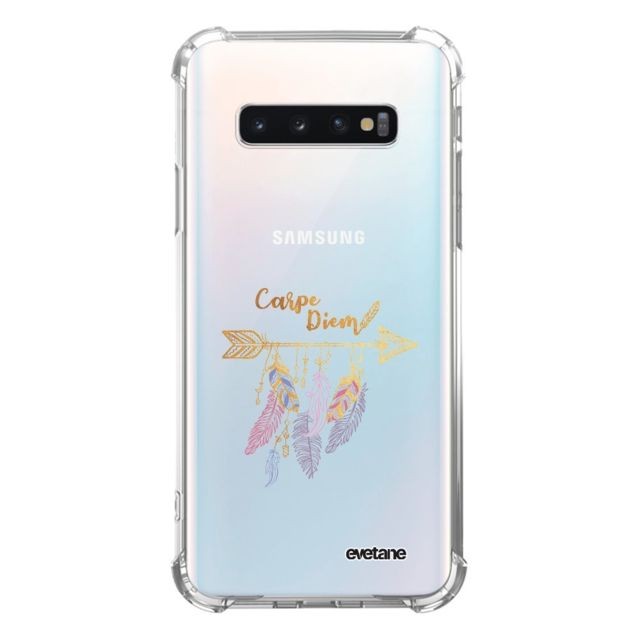 Evetane - Coque Samsung Galaxy S10 anti-choc souple avec angles renforcés transparente Carpe Diem Or Evetane Evetane  - Accessoire Smartphone Samsung galaxy s10