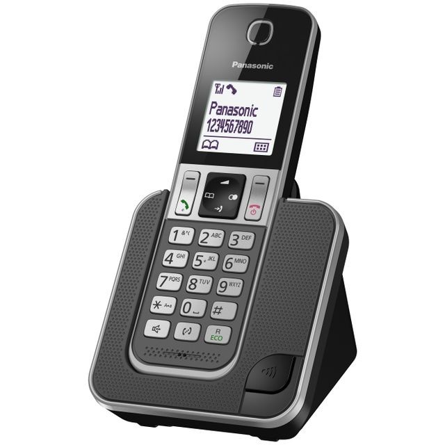 Panasonic - Téléphone fixe Sans fil Sans répondeur TGD310FRG Solo Noir - Téléphone fixe