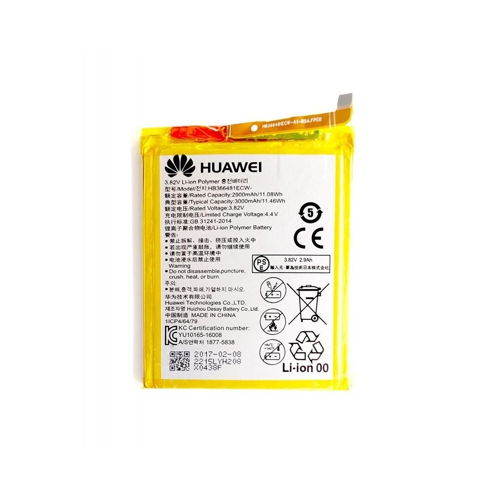 Batterie téléphone Huawei Batterie origine Huawei hb366481ecw pour P9, P8 lite 2017, p10 Lite, Honor 8, 5 C, 7 Lite