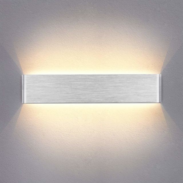 Stoex - 14W LED Applique Murale Interieur 40cm Lampe Murale Blanc Chaud , Design Simple Argent Gris Brossé pour Chambre Salon Salle de Bain Stoex  - Luminaires Stoex