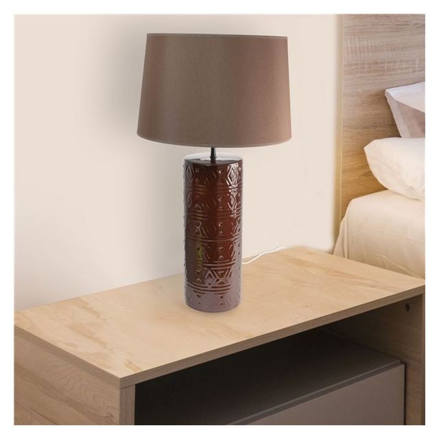 marque generique - Lampe à poser céramique marron Lampe LED décorative Eclairage Salon marque generique   - Lampes à poser marque generique
