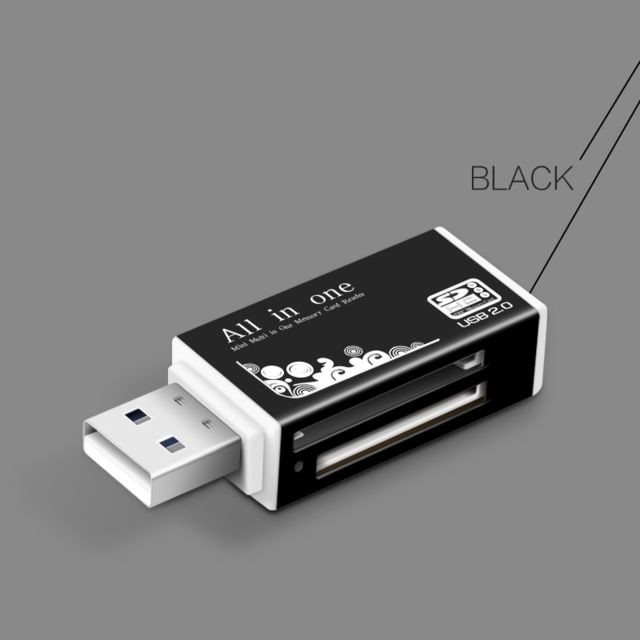 Wewoo - Lecteur de carte Multi en 1 mémoire SD pour Memory Stick Pro Duo micro SD, TF, M2, MMC, SDHC (noir) - Boitier PC et rack