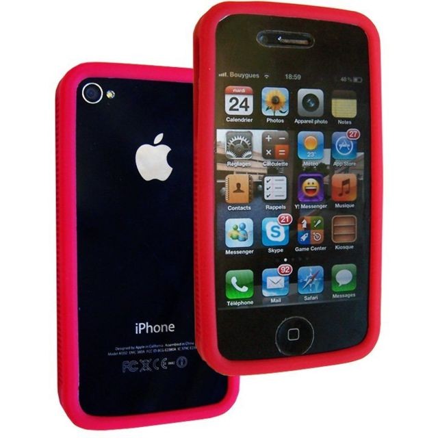 Kabiloo - Housse Bumper Rouge  iPhone 4 TPU Gel - Accessoire Ordinateur portable et Mac