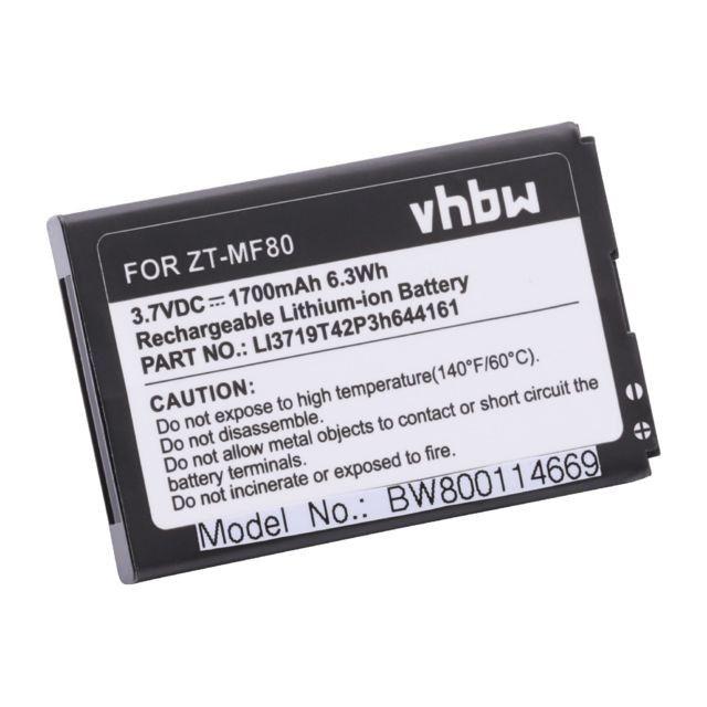 Vhbw - vhbw Li-Ion batterie 1700mAh (3.7V) pour téléphone portable mobil smartphone ZTE Engage LT, MF80, N8000, Nova 3.5, Nova 4.0, T82, V8000 Vhbw  - Batterie téléphone