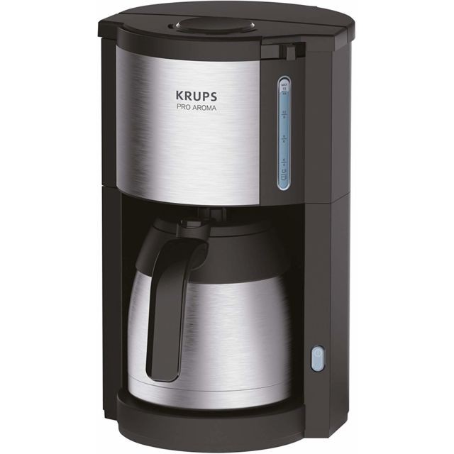 Krups - cafetière électrique de 1,25L pour 10 a 15 tasses avec verseuse isotherme gris noir - Expresso - Cafetière Cafetière filtre