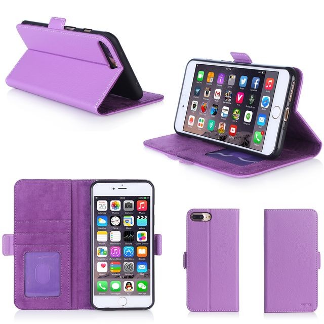 Xeptio - Apple iPhone 7 Plus / iPhone 8 PLUS 5.5 pouces : Housse Portefeuille luxe violette Cuir PU Xeptio  - Housse, étui tablette