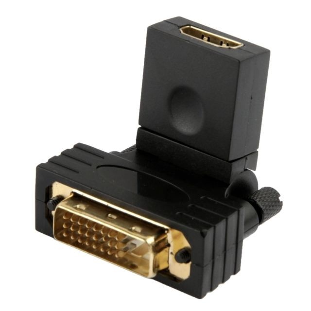Wewoo - Adaptateur or 360 degrés rotation plaqué DVI 24 + 1 broche mâle à 19 broches HDMI femelle - Câble Ecran - DVI et VGA