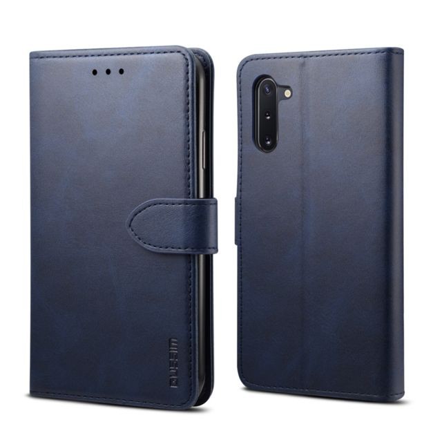 Wewoo - Housse Étui Coque Pour Galaxy Note 10 GUSSIM Business Style en cuir à rabat horizontal avec support et fentes cartes et portefeuille bleu Wewoo  - Coque, étui smartphone