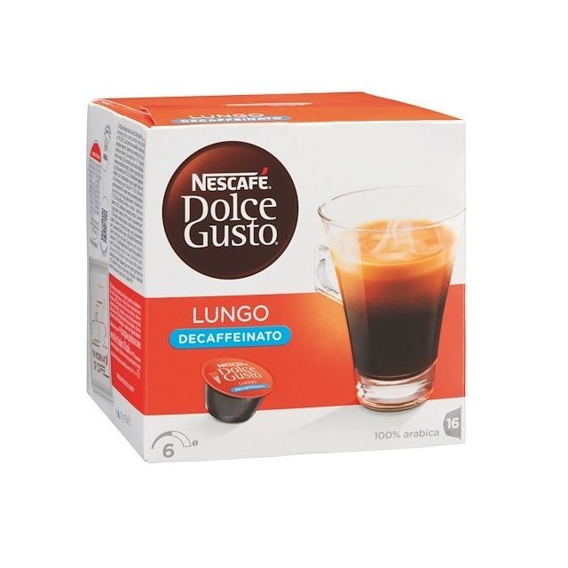 Dolce Gusto - Café Nescafé Café Lungo décaffeinato capsule pour Dolce Gusto - Boîte de 16 - Dolce Gusto