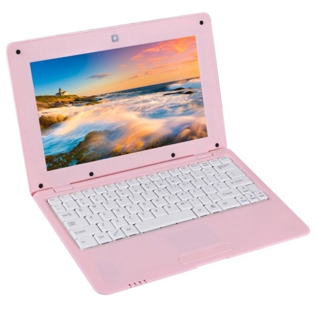 Wewoo - Ordinateur Portable rose Netbook PC, 10 pouces, 1 Go + 8 Go, Android 5.1 ATM7059 Quad Core 1,6 GHz, BT, WiFi, HDMI, SD, RJ45, QWERTY - PC Portable