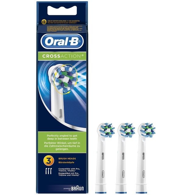 Braun - Lot de 3 brossettes CrossAction - Accessoires Hygiène dentaire