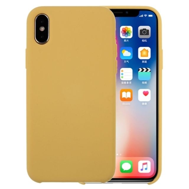 Wewoo - Coque jaune pour iPhone X Couleur Pure Silicone Liquide + PC Dropproof Étui de Protection Arrière Wewoo  - Coque, étui smartphone